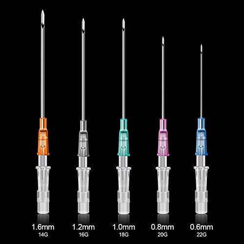 Catheter Needles - Prgislew 5Pcs Mixed Catheter Piercing 14G 16G 18G 20G and 22G Catheter Ear Nose Piercing Hollow for Lip Tongue Belly Nipple Cartilage Piercing Kit - size: Mixed-5pcs