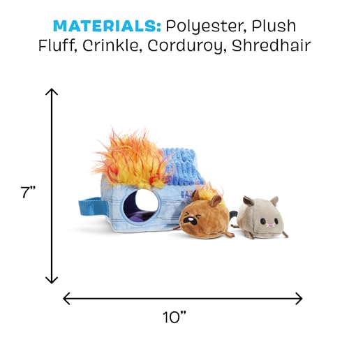 BarkBox Hide N' Squeak Dumpster Fire Dog Toy - 3-in-1 - color: Dumpster Fire