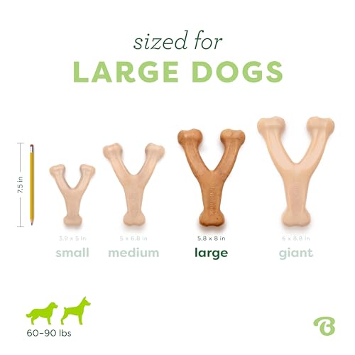 Benebone Wishbone Dog Chew Toy for Aggressive Chewers, Large, Real Chicken - size: Large
