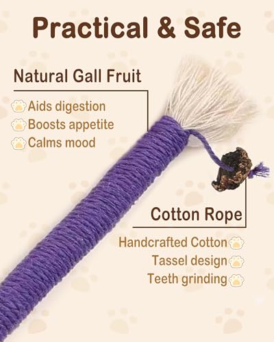 Cat Chew Rope Toys 6Pcs with Catnip, Indoor Cat Teething Toys for Kittens, Interactive Catnip Kitty Toys for All Breeds (3PCs Chew Rope & 3PCs Silvervine Sticks) - style: 3PCs Chew Rope & 3PCs Silvervine Sticks
