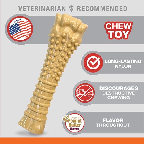 Nylabone Power Chew Textured Bone Dog Toy, Peanut Butter Flavor, X-Large - size: X-Large