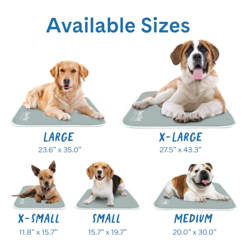 The Green Pet Shop Cool Pet Pad - Large, Sage Grey - Self-Cooling, Pressure Activated Mat for Dogs & Cats from 46-80 lbs - Non-Toxic Gel, No Water Needed - color: Sage Grey, size: Large