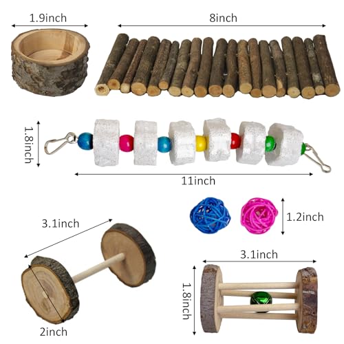 Hamiledyi Hamster Playground Wooden Cage Accessories, Gerbil Climbing Toys