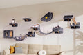 13-in-1 Cat Wall Shelves, Moon & Bridge Cat Wall Furniture, Grey - color: Grey, size: 13-in-1