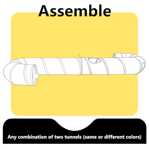 Cat Tunnel, 2-Way Collapsible Cat Tube with Interactive Peek-A-Boo Hole, Toy Ball, and Rope – Ideal for Indoor Cats, Kittens, and Rabbits (Light Blue) - color: light blue