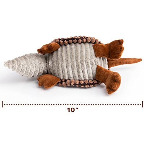 Hollypet Armadillo Squeaky Puppy Dog Toys for Small Medium Dogs, 8" - color: Brown, size: 8 IN