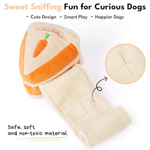 CHEWFFON Dog Interactive Toy, Puzzle Snuffle Carrot Cake for Enrichment - style: Carrot Cake