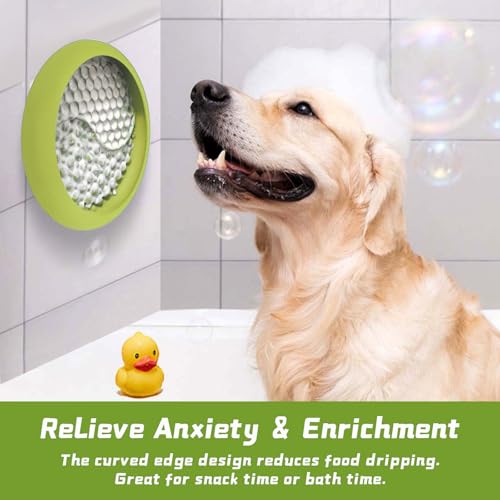 Dog Lick Bowl, Non-Slip Lick Mat Slow Feeder for Dogs & Cats - color: Green, size: Small