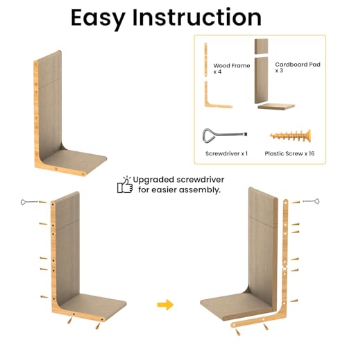 Conlun Cardboard Cat Scratcher, 23" L-Shaped Scratch Pad - size: 23" 2-Pack