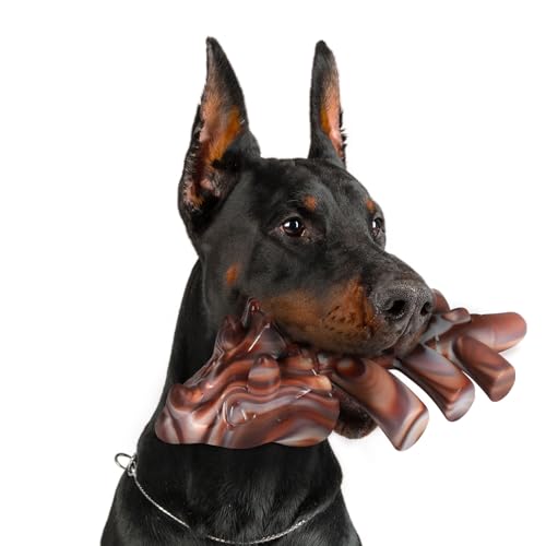 Durable Nylon Dog Toy for Aggressive Chewers - Interactive Nylon Chew Set with Massage Bumps | Tough Dog Toys for Teething Puppies & Large Breeds (Triceratops) - color: Triceratops