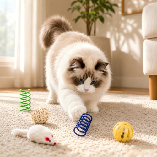 Cat Toys for Indoor Cats, 46 Pack Interactive Cat Toy Set for Kitten - size: 46 Packs