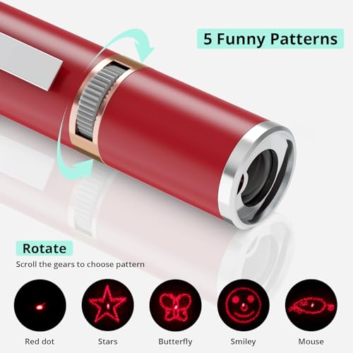 TBTeek Cat Toys, with Metal Case, 2 Pieces, Rechargeable (Red - color: Red