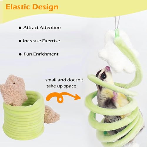 1pc Elastic Sugar Glider Climb Rope, Hanging Cage Toys(Random Color) - color: 1pc random color