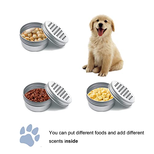 12 Pack Dog Scent Work Tins Training Kit Nose Work Magnetic Dots Scent Work Containers for Dogs Training Metal Box Smell Aluminum Cans with Lids (12pack)