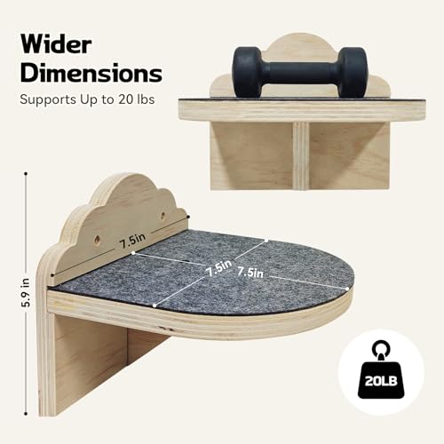 3 Pcs Cat Wall Steps, 7.5-Inch Cat Wall Shelves with Felt Pads
