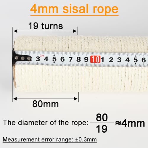 7.4cm 2.91in Diameter Cat Tree Scratching Post Replacement Sisal Pole Parts for Cat Tower (M10, 15.75in/40cm) - color: 15.75in/40cm, size: M10*2posts