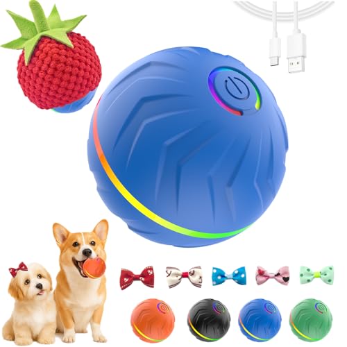 2026 T01 Interactive Dog Ball, Automatic Moving and Bouncing Dog Toy - color: Blue
