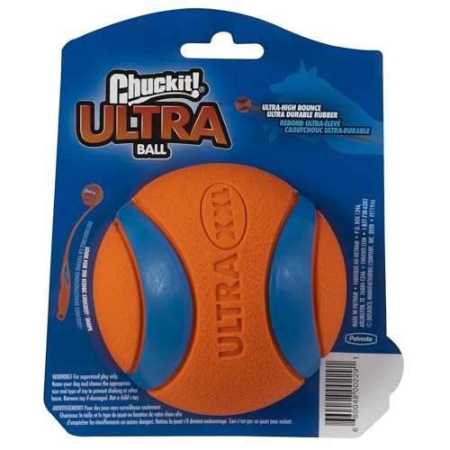 Chuckit! Ultra Ball Dog Toy - Size XXL - for Dogs 100+ lbs - Made from Durable Rubber - Super Bouncy - Floats in Water - 4-inch Diameter - XXL (Pack of 12) - color: Ultra, size: XXL (Pack of 12)