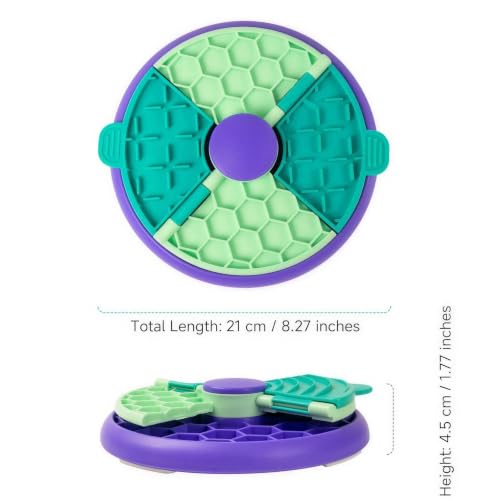 3-in-1 Slow Feeder Dog Bowl, Interactive Puzzle Feeder & Lick Mat - color: Flippable Puzzle Feeder (Purple)
