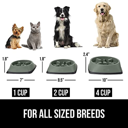 GORILLA GRIP® Patented Slow Feeder Dog and Cat Bowl, BPA Free, 2 Cup Sage - color: Sage, size: 2 Cup