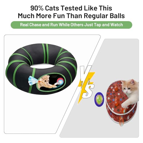 Interactive Cat Toy, Motion-Activated Ball in Enrichment Tunnel