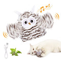 Kimee Cat Toy Automatic Chirping Owl Interactive Toys with Catnip
