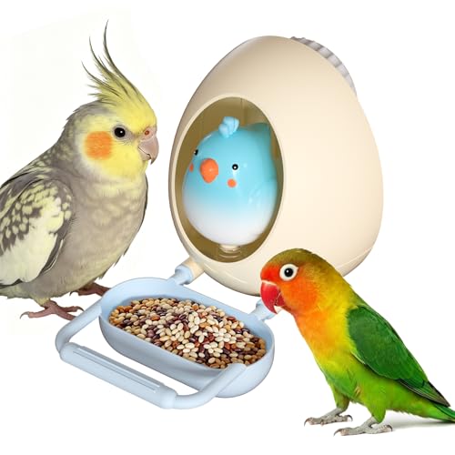 2-in-1 Bird Feeder&Chewing Toys,Parakeet Toys,Parrot Feeding Bowls Cups - color: Blue