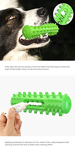 Dog Chew Toys for Aggressive Chewers, Dog Toothbrush Care Cleaning Stick, Puppy Toothing Chew Toy for Small Middle Dog (Green) - color: Green