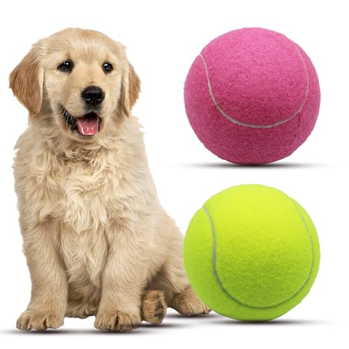Magicorange Large Tennis Balls for Dogs, 2 Pack 4 Inch Big Tennis Ball - size: 2 pack