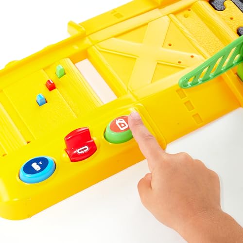 CAT Construction Toys, Power Track Friends Preschool Train Set, 8 Pieces of Easy-to-Assemble Track, Light & Sounds, Motorized Train & Car Carrier, Develops Fine Motor Skills - style: Construction Buddies Train Set