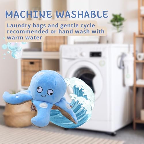 Interactive Dog Snuffle Octopus Toy, Hide & Seek Treat Dispenser Plush - color: Blue Octopus