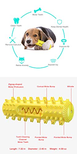 Dog Chew Toys for Aggressive Chewers, Dog Toothbrush Care Cleaning Stick, Puppy Toothing Chew Toy for Small Middle Dog (Yellow) - color: Yellow