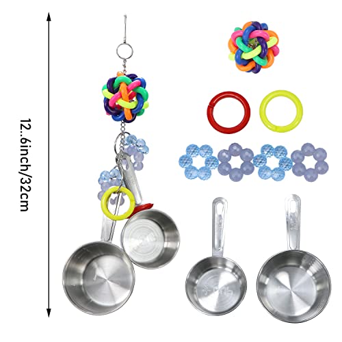 Litewoo Bird Stainless Steel Bell Toys, Safe and Stable Hanging Spoons Pipe Chew Bite Toy（D） - color: Toy D