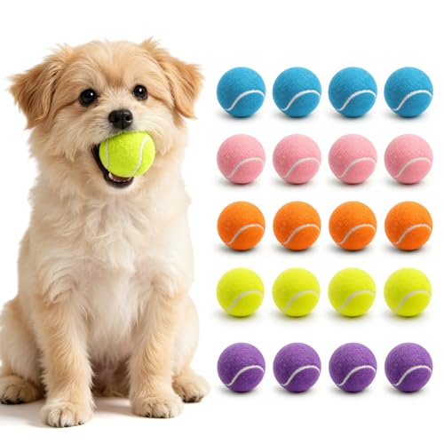 ZIYIZE Mini Tennis Balls, 20 Pack 2 inch Dog Tennis Balls, Easy Catching Pet Playing Ball for 2 inch Dog Ball Launcher Colour - color: 20PCS Mix
