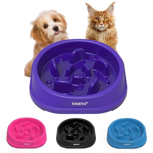 YINEYA Anti-Choking Slow Feeder Dog Bowls Small Size Dog, Slow Feeder Cat Bowl, Supplies and Puzzle for Pet - color: I - Purple, size: Small
