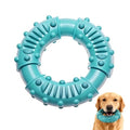 Natural Rubber Indestructible Dog Chew Ring Toys, Interactive Dog Toys for Aggressive Chewers,Dental Teething Training Toys with Textured Nodules, Durable Pet Dog Toy for Boredom (Blue)