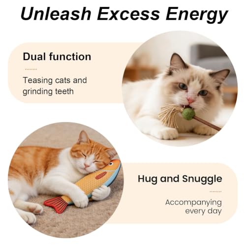 Autumn Knife Fish Cat Toy, 4 Pack Catnip Toys