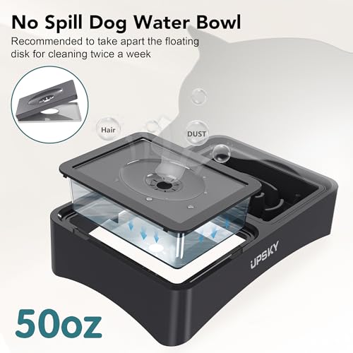 UPSKY 3-in-1 Elevated Dog Bowl with 2Pcs Lids, 4 Height Adjustable, Black - color: Black