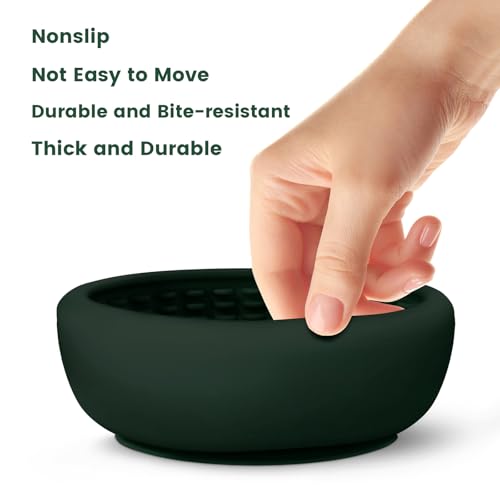 Dog Slow Feeder Licking Bowl,Anxiety Relief Treat Dispenser, Non-Slip Anti-chocking Pet Dish, Interactive Puzzle Toy for Small Medium Breed,Freezable BPA Free Silicone Dishwasher Safe - color: green, size: S