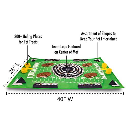 NFL Dallas Cowboys Dog Snuffle Mat – Interactive Pet Slow Feeder, Football Field Design Food Puzzle Toy for Dogs & Cats, Foraging Activity Mat for Smarter Feeding - color: Dallas Cowboys