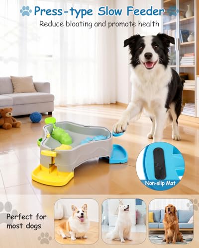 Dog Puzzle Toy, 3-in-1 Interactive Dog Puzzle Toys Press-Type Dog Treat Dispenser Toy Dog Enrichment Toy No-Slip Slow Feeder Interactive Brain Training Toys for Smart Dog Cats, 3 Colors - color: 3 colors+Grey