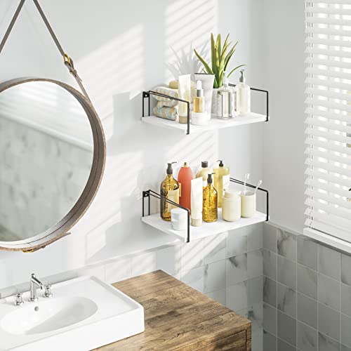 SRIWATANA Deep Floating Shelves for Wall 16''W x 12''D, Wide Shelves White - color: White