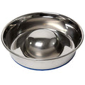 OurPets DuraPet Slow Feed Premium Stainless Steel Dog Bowl, Silver, Small (2040010300) - size: Small (2 Cups)