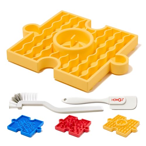 HOWGO Modular Puzzle Lick Mat for Dogs (1Pack, Yellow) - color: 1 Yellow