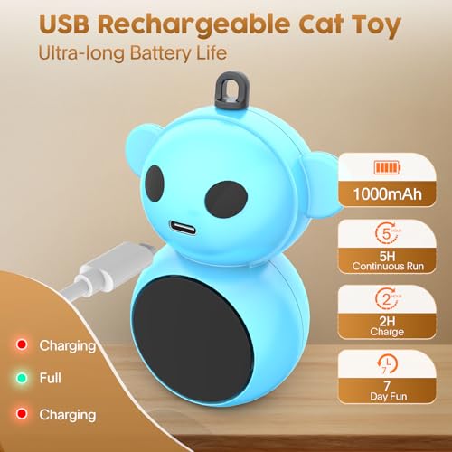 2-in-1 Interactive Laser Pointer Cat Toy & Flying Bird Wand for Indoor Cats - color: Blue