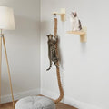 Weysat 2" x 4.92 ft Cat Climbing Rope with 2 Platform, Wood, Regular - color: Wood, style: Classic