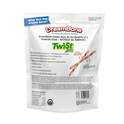 DreamBone Twist Sticks Rawhide-Free Dog Treats with Real Protein, 100 Count - size: 1.21 Pound (Pack of 1)