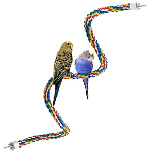 Mygeromon Bird Rope Perches Cage Climbing Accessories (41inch Metal nut)