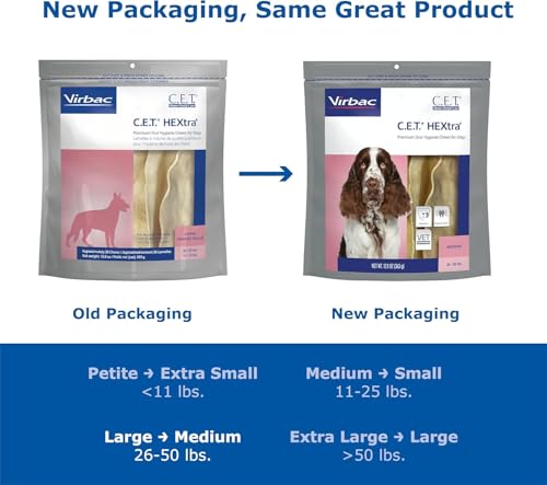 Virbac C.E.T. Hextra Premium Oral Hygiene Chews for Dogs, Medium - size: Medium 26-50lbs