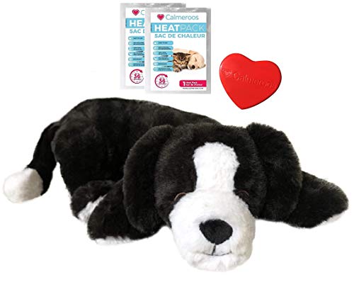 Plush Heartbeat Toy - Calming Anxiety Relief Toys for Puppies and Kittens - Heartbeat in a Soft Comforting Pet Plush for Dogs and Cats (Black and White) - color: Black and White